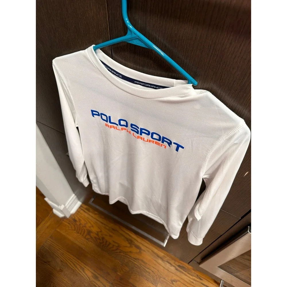 Polo Ralph Lauren Polo Sport Long Sleeve‎ T-shirt in white boys XL